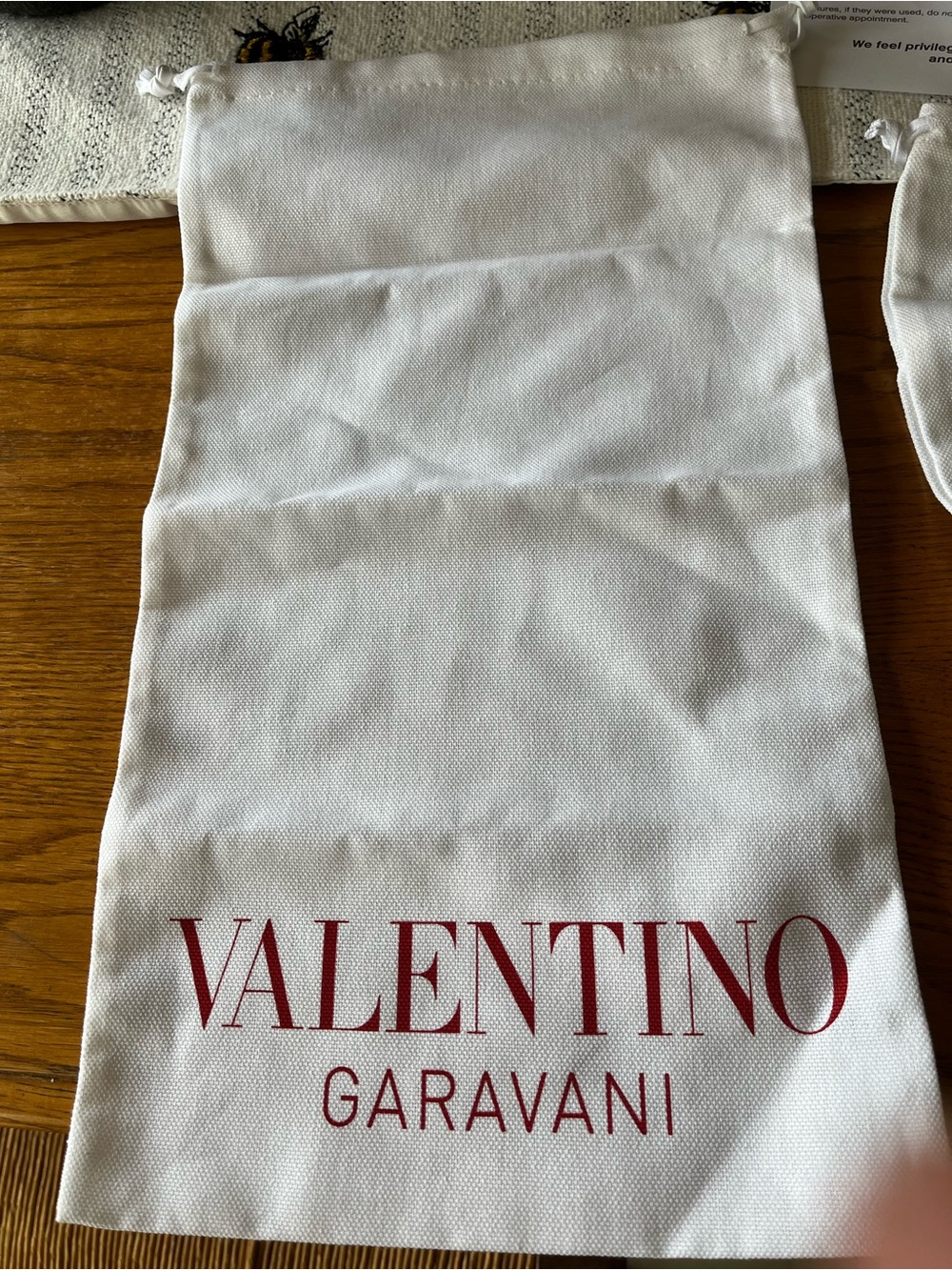Valentino Garavani white cotton canvas dust bag